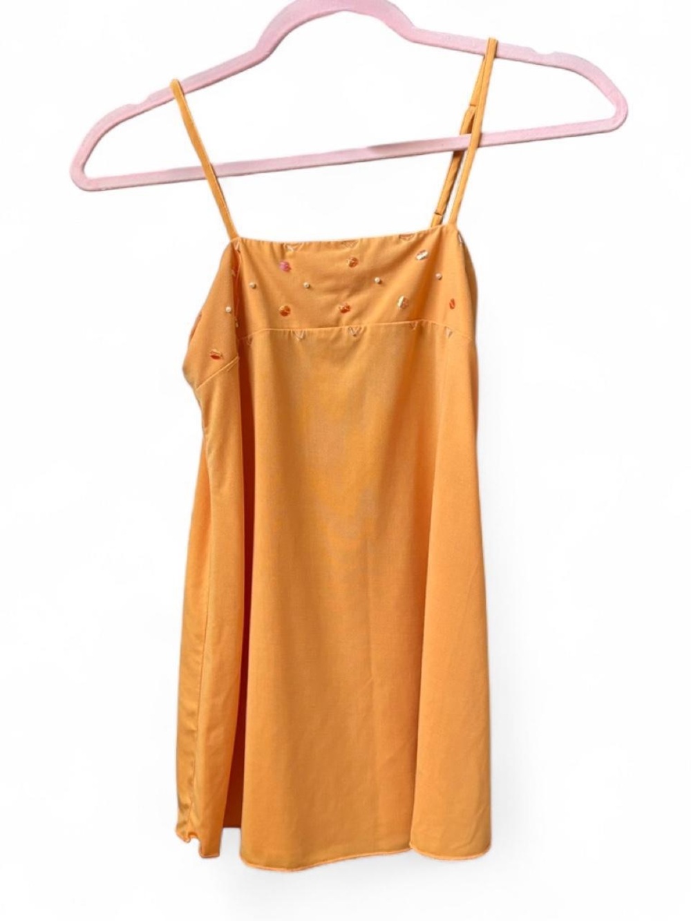 PartyLite Golden Orange Spaghetti Strap Crop Top